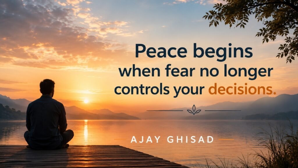 Peace begins when fear no longer controls your decisions