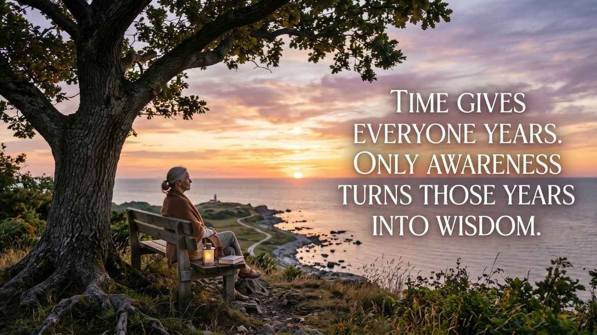 Time gives everyone years. Only awareness turns those years into wisdom.