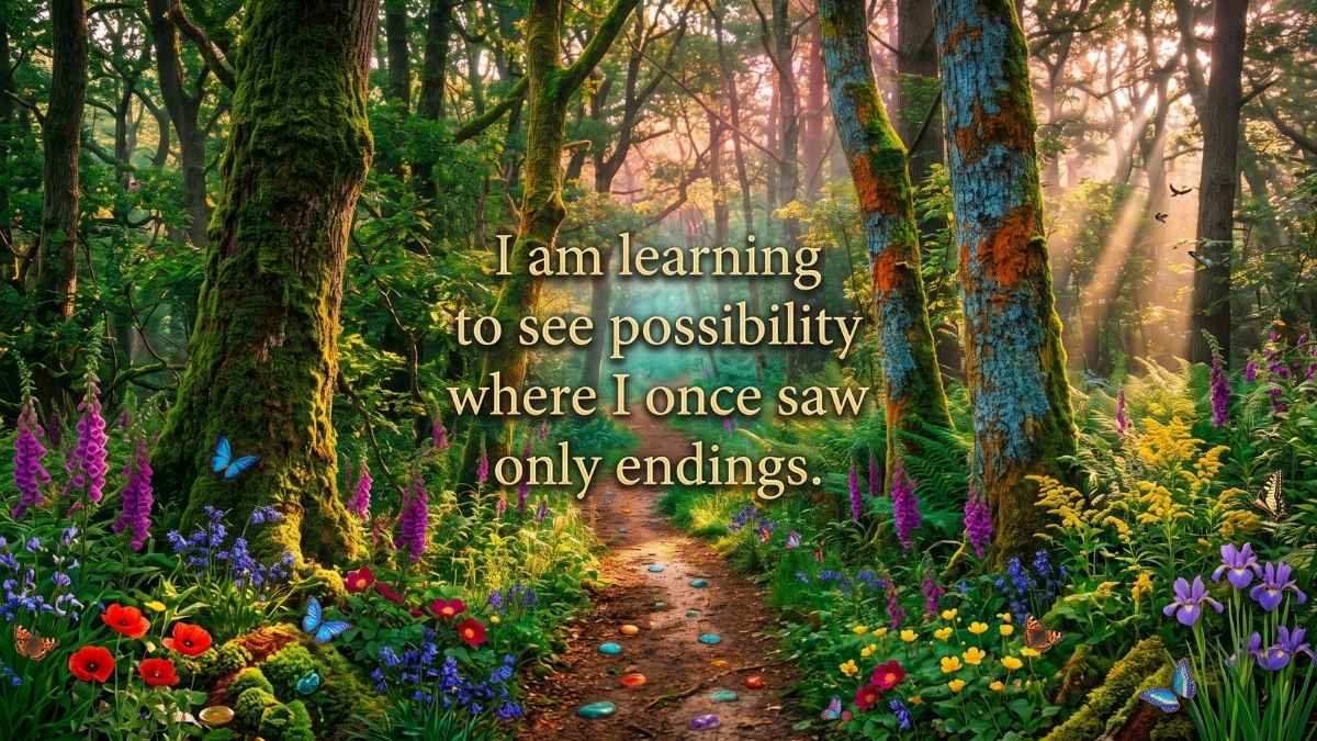I am learning to see possibility where I once saw only endings