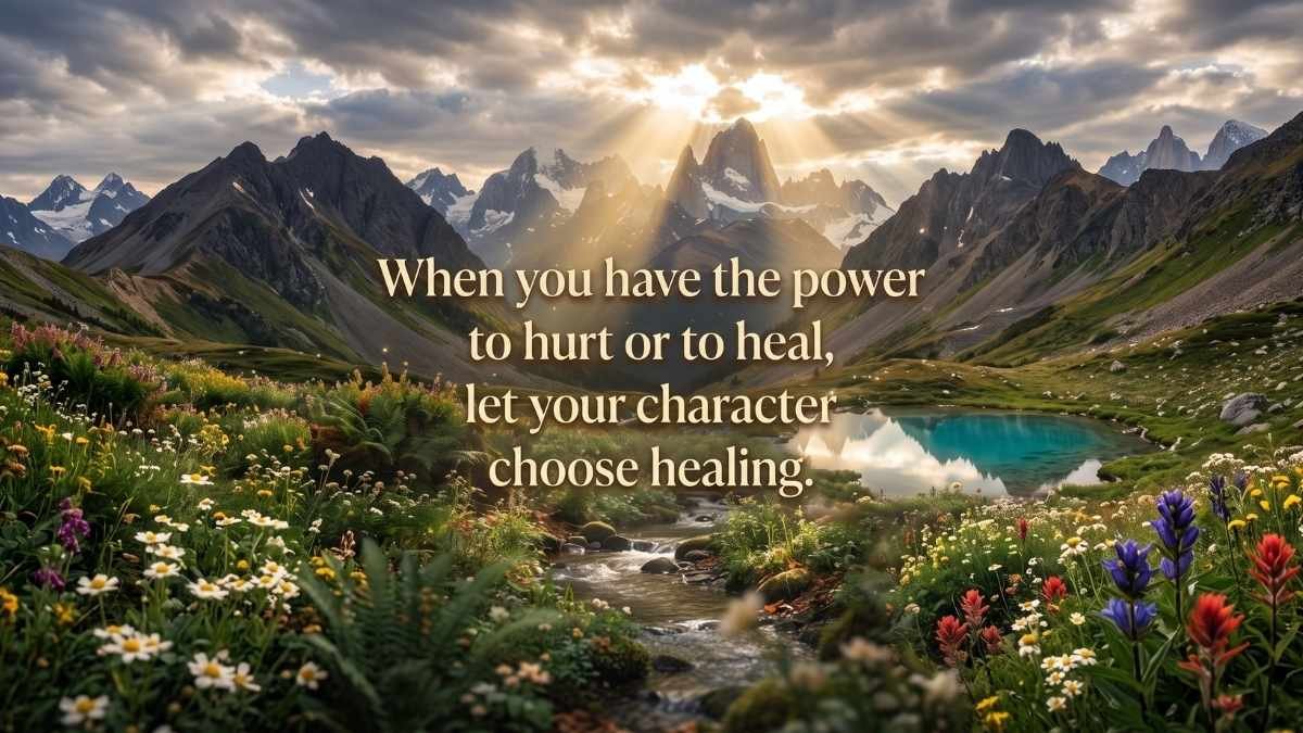 When you have the power to hurt or to heal, let your character choose healing