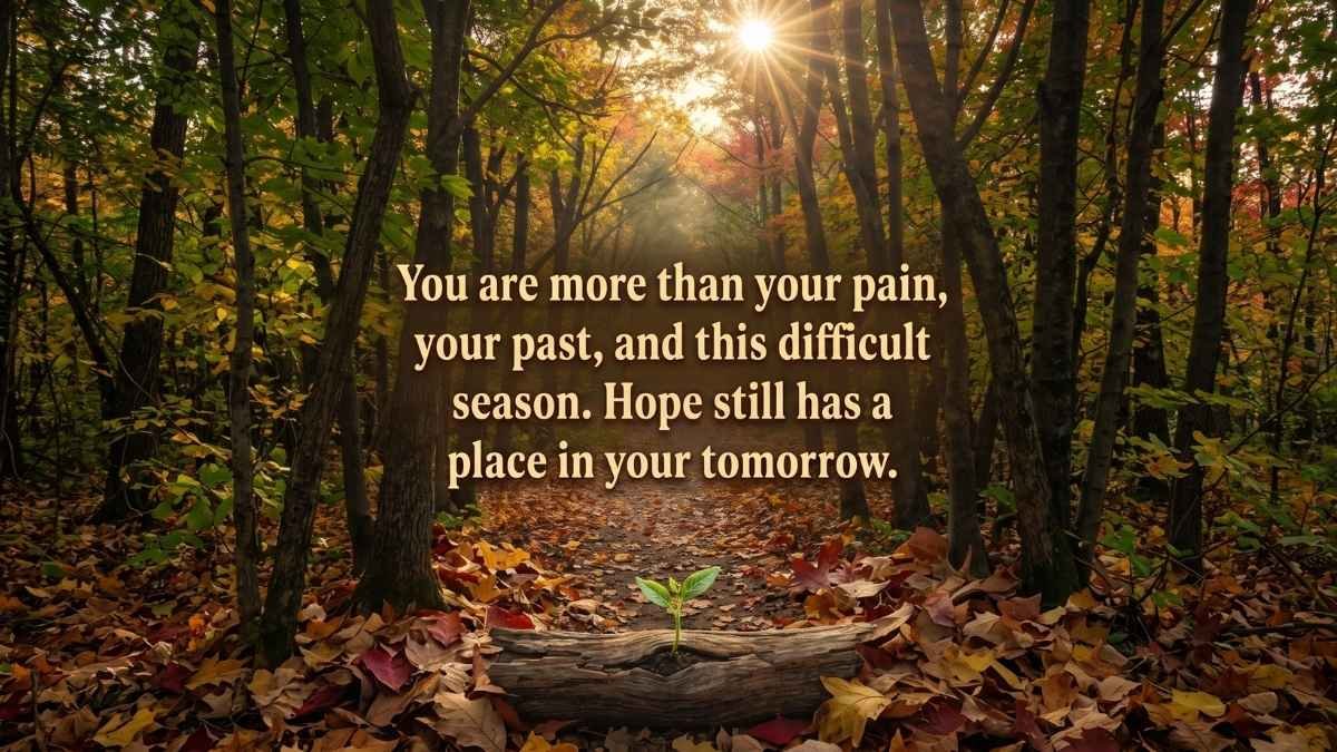 You are more than your pain, your past, and this difficult season. Hope still has a place in your tomorrow