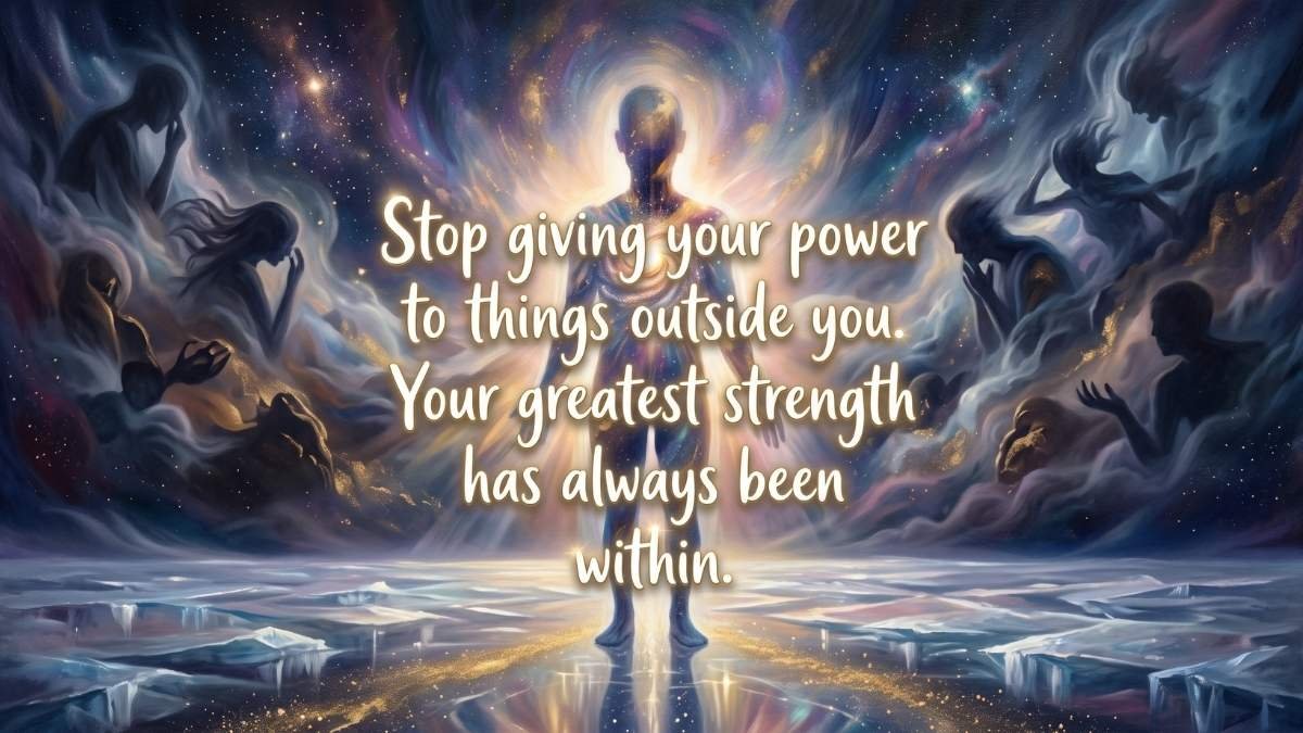 Stop giving your power to things outside you. Your greatest strength has always been within
