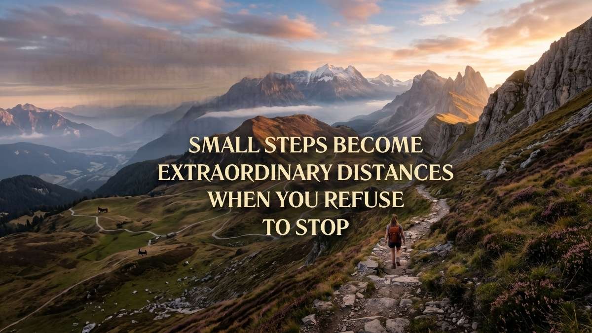 “Small steps become extraordinary distances when you refuse to stop